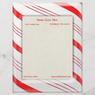 Candy Cane Stripes Border Letterhead