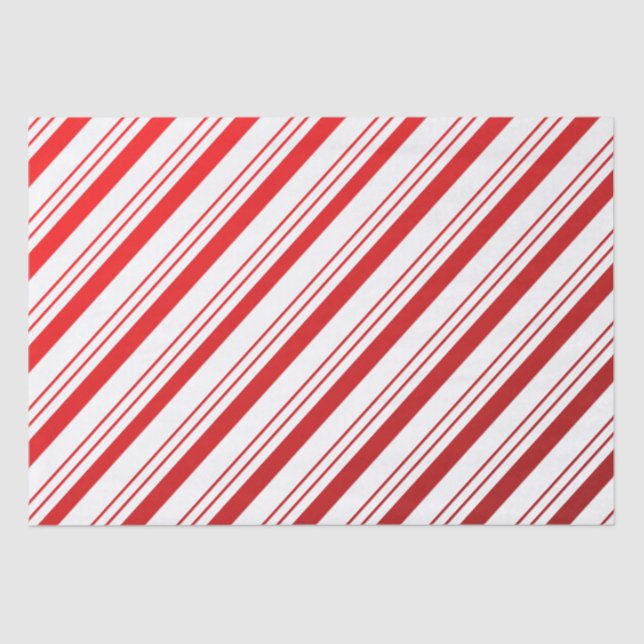 Candy Cane Stripes Christmas Tissue Paper (Front)