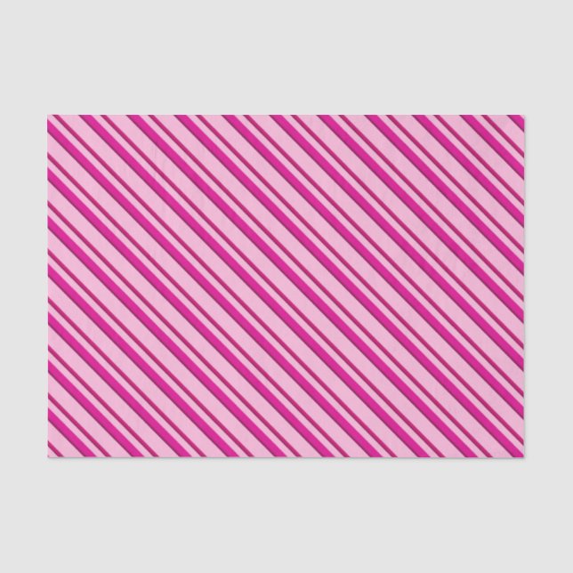 Candy Cane Stripes in Peppermint Pink  Tissue Paper (Front)