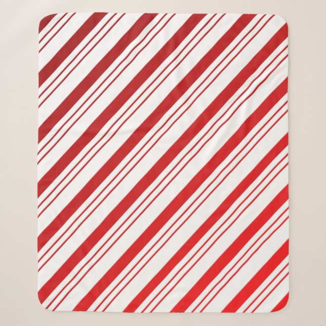 Candy Cane Stripes Medium Sherpa Blanket (Front)