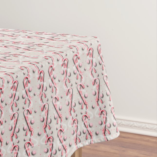 Candy Cane Stripes Peppermints Tablecloth (In Situ)