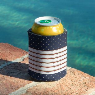 Candy Cane Stripes & Polka Dots Can Cooler