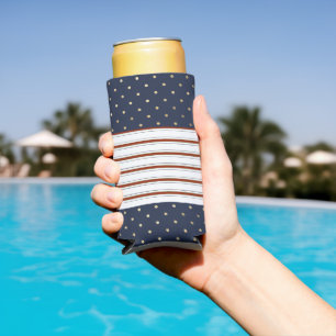 Candy Cane Stripes & Polka Dots Seltzer Can Cooler