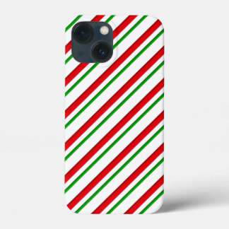Candy Cane Stripes, Red, Green and White iPhone 13 Mini Case