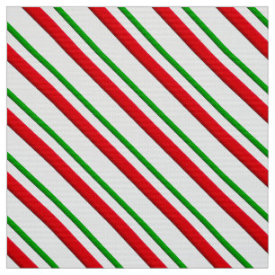 Candy Cane Stripes, Red, Green and White Fabric