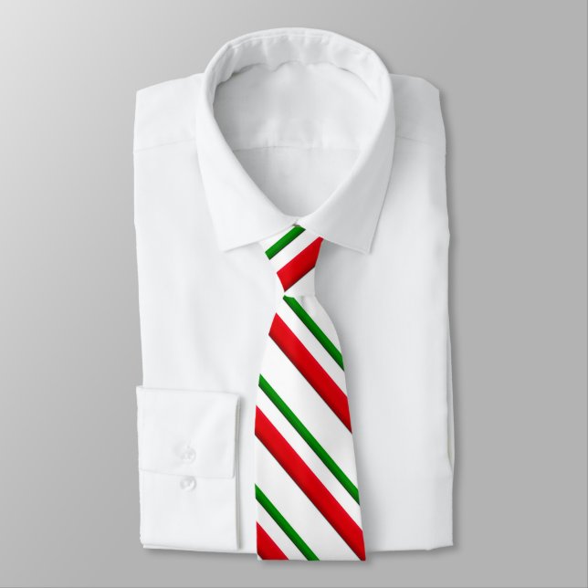 Candy Cane Stripes, red, green and white Tie (Tied)