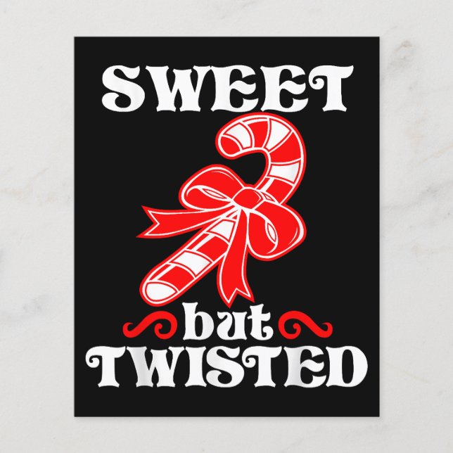 Candy Cane Sweet But Twisted Funny Christmas (Front)