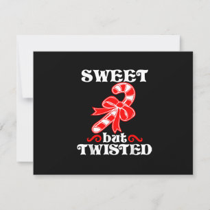 Candy Cane Sweet But Twisted Funny Christmas RSVP Card