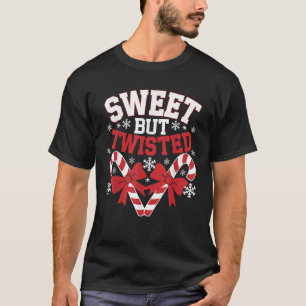 Candy Cane Sweet But Twisted Funny Christmas T-Shirt
