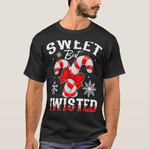 Candy Cane Sweet But Twisted Funny Merry Christmas T-Shirt