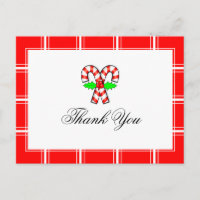 Candy Cane Thank You Red Christmas