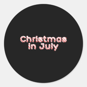 Candy Cane Tygraphy Christmas In July T Shirt  Classic Round Sticker