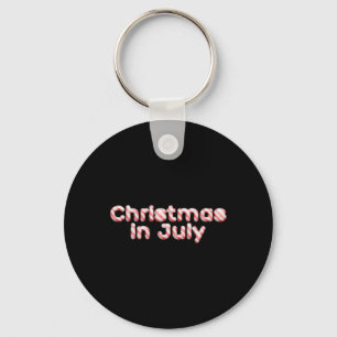 Candy Cane Tygraphy Christmas In July T Shirt Keychain