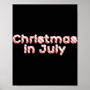 Candy Cane Tygraphy Christmas In July T Shirt Poster