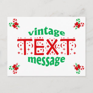 Candy Cane Vintage Text Message Holiday Post Card