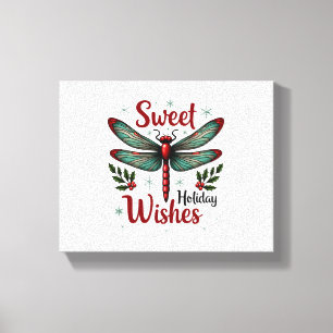 Candy Cane Wings Dragonfly Canvas Print