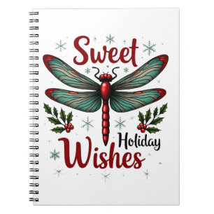 Candy Cane Wings Dragonfly Notebook