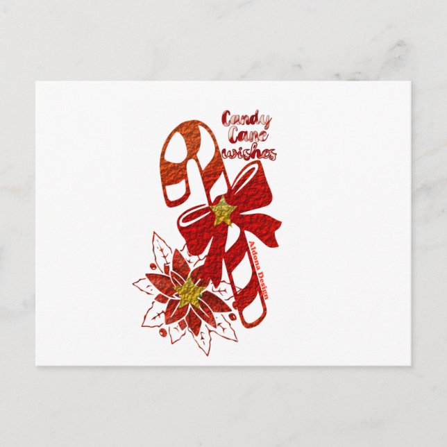 Candy Cane Wishes  Postcard (Front)