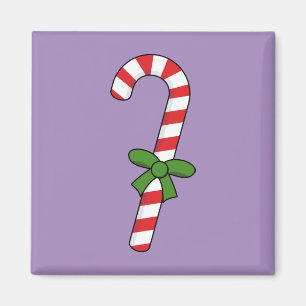 Candy Cane with Green Ribbon Magnet