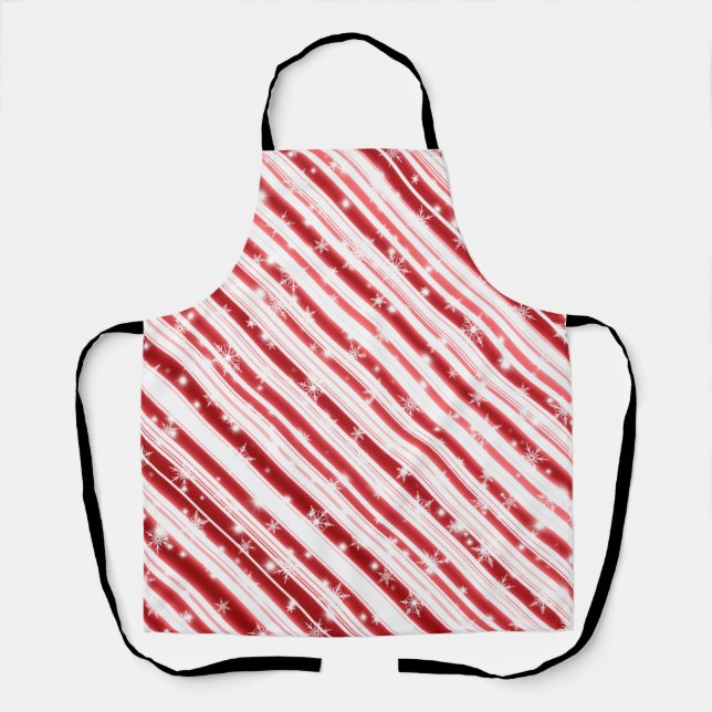 Candy cane with Stars and Snowflakes Apron (Front)