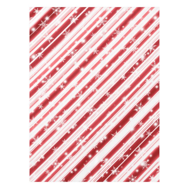 Candy cane with Stars and Snowflakes Tablecloth (Front)