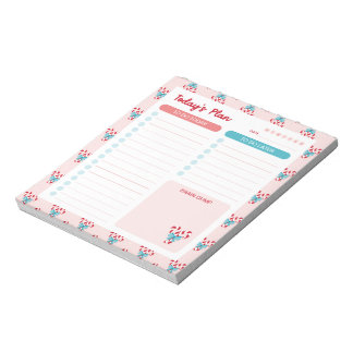 Candy Canes and Bows Daily To Do List Planner Notepad
