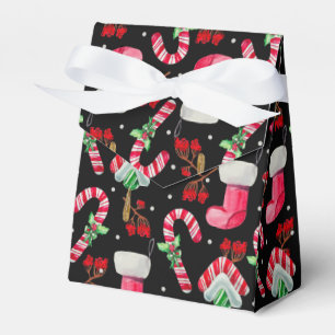 Candy Canes and Christmas Stockings Favor Box