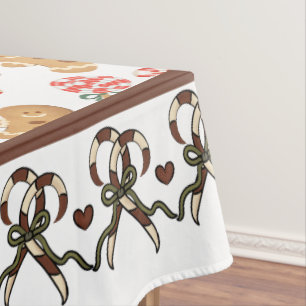 Candy Canes And Gingerbread Cookies Tablecloth