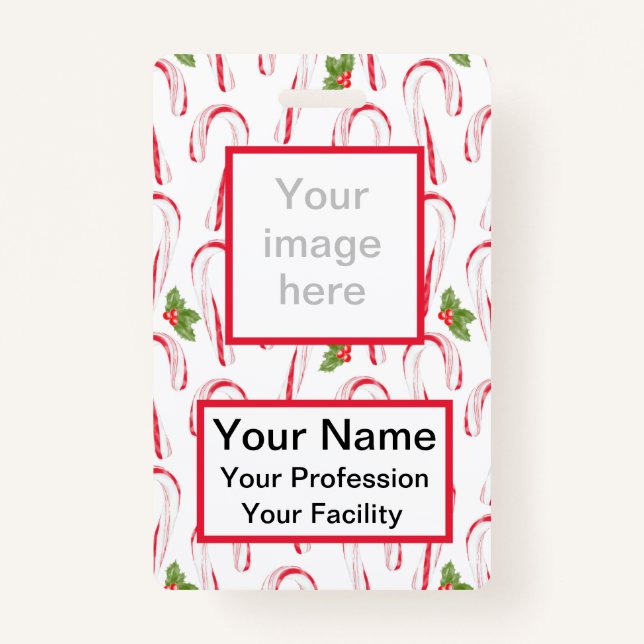 Candy Canes and Holly Badge (Front)