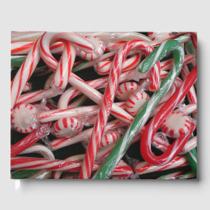 Candy Canes and Peppermints Christmas Holiday Guest Book