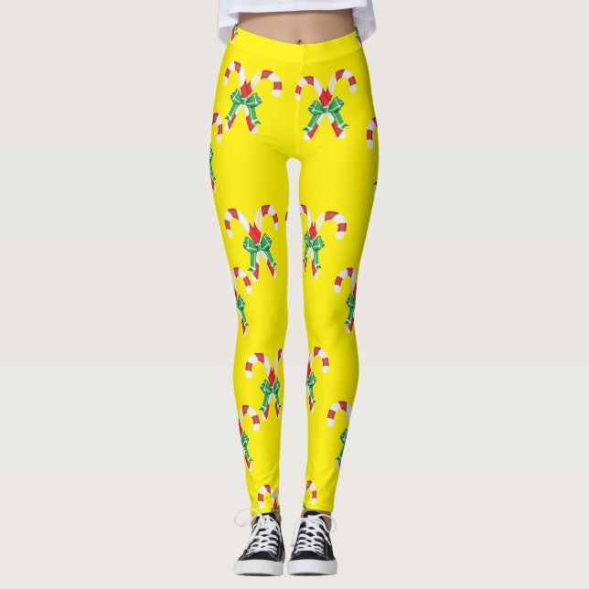 Candy canes and ribbon leggings (Front)