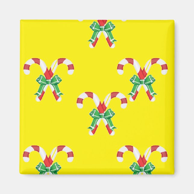 Candy canes and ribbon magnet (Front)
