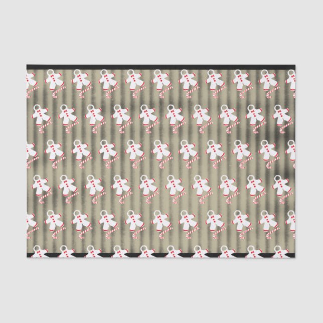 Candy Canes and Snow Suits on Corrugated Look Tissue Paper (Front)