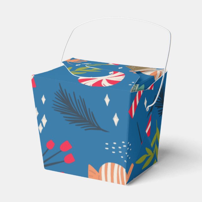 Candy Canes and Wrapped Christmas Candy Favor Box (Front Side)