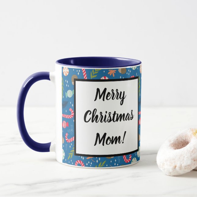 Candy Canes and Wrapped Christmas Candy Mug (With Donut)