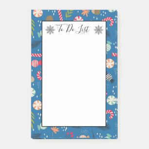 Candy Canes and Wrapped Christmas Candy To Do List Post-it Notes