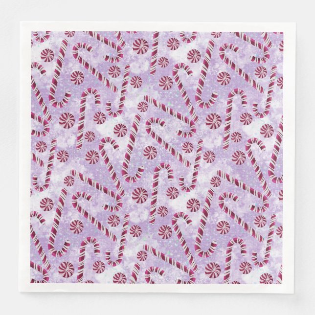 Candy canes Berry Paper Napkin (Front)