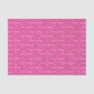 Candy Canes & Bon Bons Season's Greetings on Pink Tissue Paper