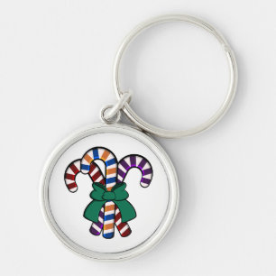 Candy Canes bouquet - green ribbon Keychain