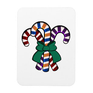 Candy Canes bouquet - green ribbon Magnet