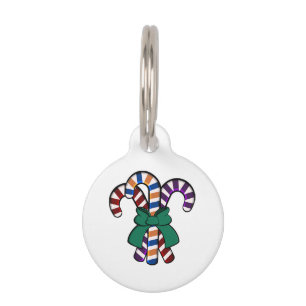 Candy Canes bouquet - green ribbon  Pet Tag