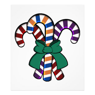 Candy Canes bouquet - green ribbon Photo Print