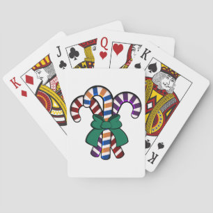 Candy Canes bouquet - green ribbon Playing Cards
