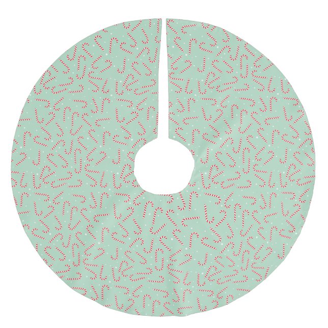 Candy Canes Brushed Polyester Tree Skirt (Front)