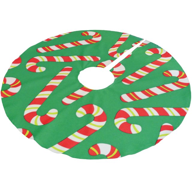 Candy Canes Brushed Polyester Tree Skirt (Angled)