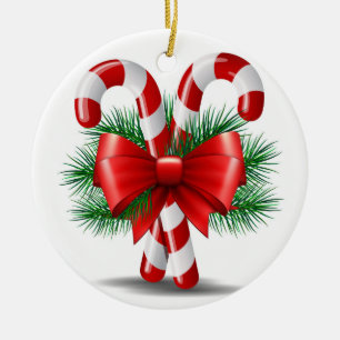 Candy Canes Ceramic Ornament