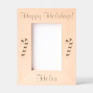 Candy Canes Christmas Holidays Laser Etched Frames