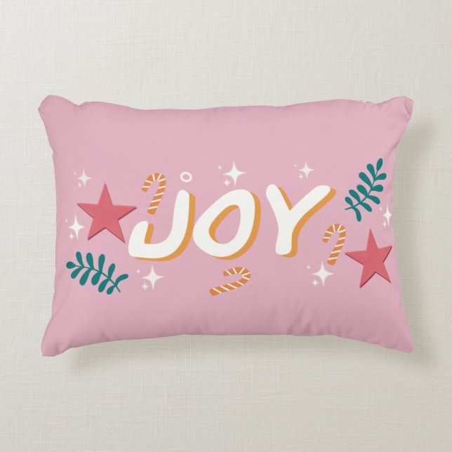 candy canes christmas pink trendy pretty feminine accent pillow (Front)