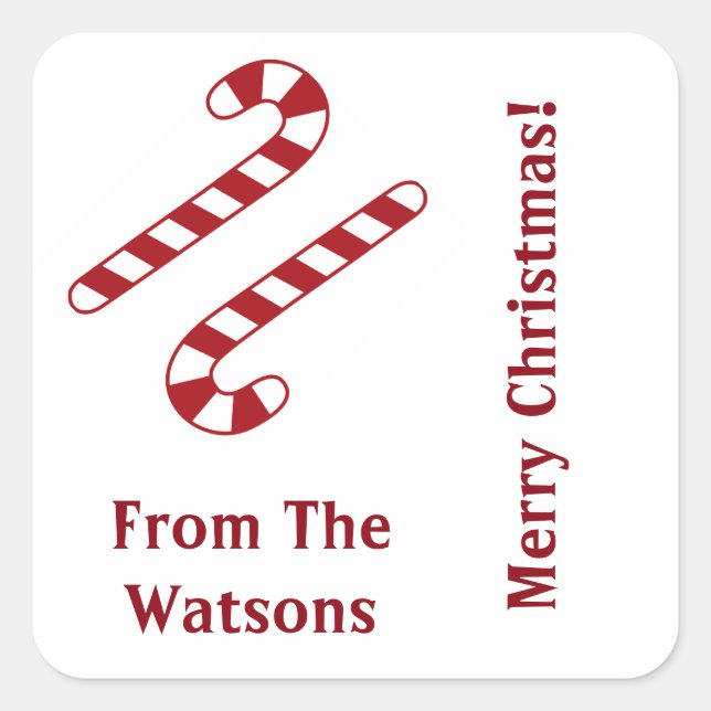 Candy Canes Christmas Stickers (Front)