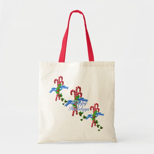 Candy Canes Christmas Tote Bag (Front)